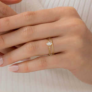 Incolore torsadé Marquise coupe Moissanite bague de fiançailles proposition raccord bijoux - Product Image 1