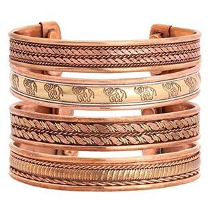 Brazalete de moda de cobre de terapia magnética con patrones únicos Brazaletes de uso de beneficios para la salud - Product Image 4