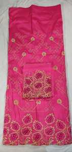 Colección de ropa formal para bodas: Tela de tafetán de seda George nigeriana con pedrería sobre un patrón floral para vestidos de novia. - Product Image 4