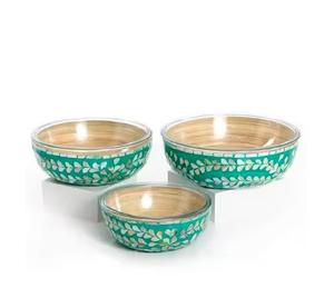 Bols de service en nacre antiques modernes en bois de taille personnalisée, vadrouille décorative pour la maison et les restaurants, décor de table, bols de service - Product Image 5