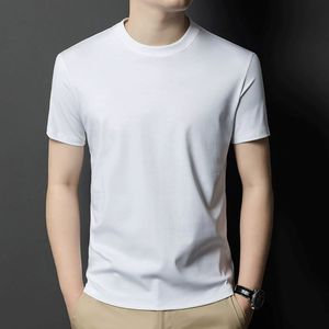 OEM custom logo embroidery printed design round neck breathable cotton men's short-sleeved summer casual solid color <b>T</b>-<b>shirt</b> - Product Image 3
