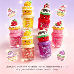 Rimocoo Cute Dessert & Ice <b>Cream</b> Shaped <b>Lip</b> Gloss Set Shimmer Hydrating Long Lasting Plumping <b>Lip</b> Makeup Halal Certified - Product Image 4