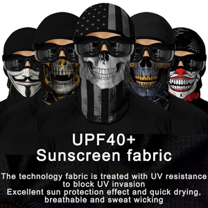 Cagoule de casque 3D Skull Graphic pour unisexe, couvre-chef respirant et résistant aux UV, protection faciale légère et extensible, équipement d'équitation - Product Image 6