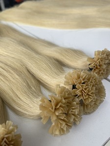 Extensiones de cabello con punta en V color rubio toda la longitud 100% cabello virgen vietnamita suave y sedoso sin encrespamiento - Product Image 3