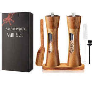 Molinillo de Pimienta de Madera con Alimentación USB Faridabio, 1 Unidad/2 Paquetes, Molinillo de Sal y Pimienta para el Hogar, Empacado en Caja - Product Image 1