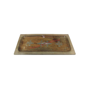Plateau de service en bois décoratif traditionnel personnalisable Vaisselle écologique de qualité supérieure Vaisselle de service rectangulaire - Product Image 1
