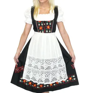 Vestido de algodón de manga corta para mujer, vestido de estilo bávaro, diseño único OEM, 100%