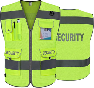 Vestes pour hommes Gilet de sécurité personnalisé haute visibilité pour hommes travailleur multi-poches vêtements de travail réfléchissants sans manches vestes de sécurité pour hommes - Product Image 4