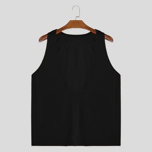 Canotta con scollo a V canotta sportiva da <span class=keywords><strong>uomo</strong></span> con spalline <span class=keywords><strong>larghe</strong></span> canotta per abbigliamento Casual gilet sportivo Versatile tinta unita
