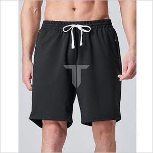 Men's Performance Tech Cotton Jogger <b>Shorts</b> High Street Style Casual Athletic Elastic Waist Plain Dyed Terry <b>Zipper</b> <b>Pockets</b> - Product Image 2