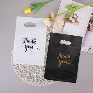 Bolsas de plástico troqueladas con asas resistentes, bolsas de plástico para regalos, comida para llevar, tamaño bajo petición - Product Image 2