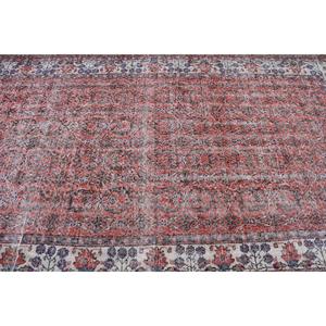 Tapis turc vintage, grand tapis de 5,2 x 9,2 pieds, tapis à motifs floraux rouges - Product Image 5