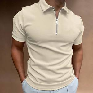 Nuevo estilo de moda, ropa de calle para hombre, polos de algodón de talla grande para hombre, polos de manga corta de verano con media cremallera - Product Image 6