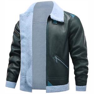 2025 dernière conception veste de moto en cuir de course automobile pour hommes col montant avant confortable utilisation en plein air technique teint uni - Product Image 2