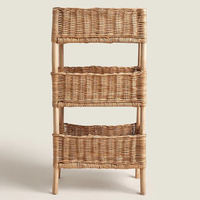 Étagère de rangement moderne en rotin tissé à la main à 3 niveaux organisateur d'étagère en osier polyvalent pour la maison cuisine salon salle à manger décor d'hôtel