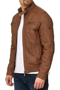 DYNEGO APPARELS Unisex <b>Genuine</b> Leather Waterproof Reversible Breathable Eco-Friendly Windproof Motorcycle Bomber Jacket - Product Image 4