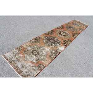 พรมขนาด 2.7x13.1 ฟุต, พรมวินเทจแบบ Runner, พรมโมร็อกโกสีน้ำตาล - Product Image 1