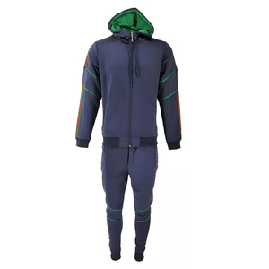 Wholesale Custom Unisex Trendy Fit Tracksuit Rhinestone Contrast <b>Strips</b> Logo Printing Plus Size Feature for Sports Outdoor Use - Product Image 2