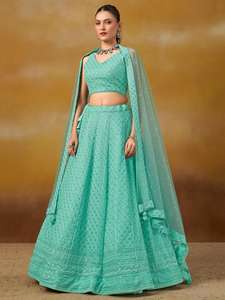สูงตามความต้องการ lehenga choli กับงานปักลำดับสำหรับการเฉลิมฉลองเทศกาล lehenga choli - Product Image 5