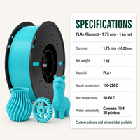 Filament PLA+ Premium 1,75 mm 1 kg Couleur brillante et éclatante Filament plastique pour imprimante 3D Sans déformation Filament PLA pour imprimante 3D