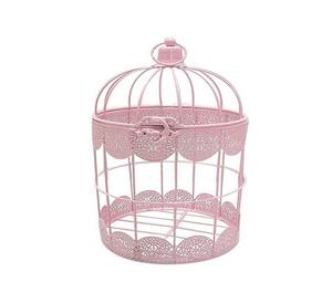 Maison & Jardin Vintage Cage à oiseaux à l'ancienne Cage à oiseaux support respirant forme carrée blanc enduit métal fantaisie cage à oiseaux - Product Image 4
