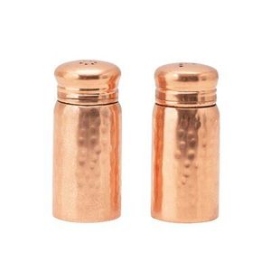 Eco Friendly Copper Salt Pepper <b>Set</b> With Natural Finish <b>And</b> Timeless Design Great For Sustainable <b>And</b> Stylish Kitchen Use - Product Image 1