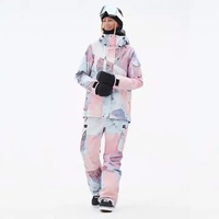 Veste et pantalon de ski unisexe pour femme avec logo personnalisé, imperméable, coupe-vent, combinaison de neige, taille plus, fermeture éclair, léger