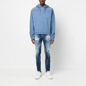 เสื้อฮู้ดผู้ชายแนวสตรีทเสื้อครอปทรงหลวมซักกรดแบบวินเทจ - Product Image 2