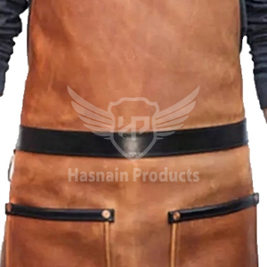 Tablier à bavette sans manches de haute qualité dernière mode en cuir véritable taux d'usine conception personnalisée vente chaude Logo privé nouveauté - Product Image 5