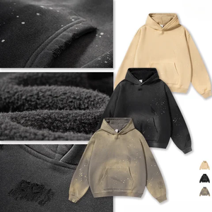 Sweat à capuche oversize en coton éponge française de haute qualité, sweat à capuche épais en molleton, épaule tombante, sweat à capuche uni blanc personnalisé pour hommes à vendre thermique - Product Image 6