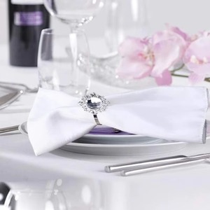 Porte-serviettes en métal avec grande perle centrale pour décoration de table élégante fêtes de mariage hôtel salle à manger accent élégant - Product Image 2