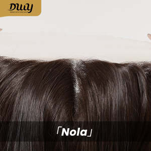 Peluca Larga Rizada Marrón Nola H-DWY T-Part con Encaje Marrón Claro, Peluca Sintética sin Pegamento con Reflejos Marrones - Product Image 6