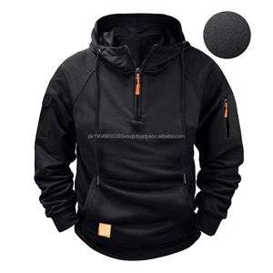 Sweat à capuche pour homme de haute qualité, logo personnalisé, poids lourd, taille plus, style décontracté, uni, streetwear, fermeture éclair, imprimé, automne - Product Image 2