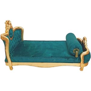 Cadre de lit en bois massif de conception européenne de style baroque avec finition dorée sculptée à la main - Product Image 3