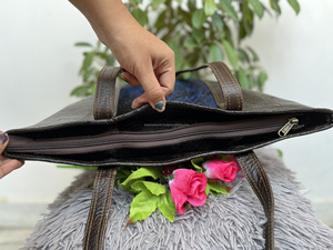 Sac fourre-tout en cuir de grande taille, sac à main élégant en fourrure naturelle, sacs à provisions pour femmes - Product Image 5