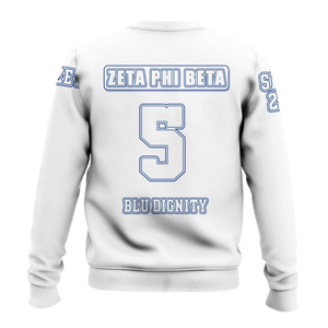 Sudadera con cuello redondo Zeta Phi Beta Sorority Greek 1920 para mujer, jersey bordado azul - Product Image 2