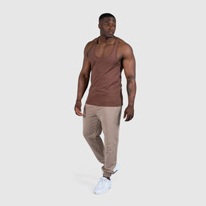 Débardeur de compression en coton durable pour homme, décontracté, pour le sport, t-shirt de fitness, été, musculation, adulte, lavage enzymatique - Product Image 6