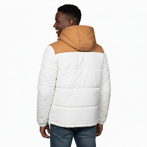 High Street Unique Design Fashionable Windproof <b>Waterproof</b> Canvas Front Hooded Cotton <b>Padded</b> Custom Puffer <b>Jacket</b> for Men's - Product Image 6