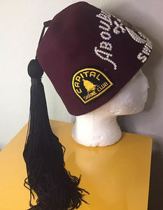 Fez Marron Vintage Shriner avec Pompon de 18 Pouces et Strass, Chapeau Maçonnique de Haute Qualité, Personnalisé, Meilleure Vente, Fez Très Demandé - Product Image 3