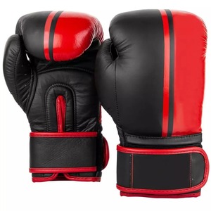 Gants de boxe gris et noir solides, approvisionnement Direct d'usine professionnel, Logo personnalisé, gants de boxe en cuir Pu en option - Product Image 3