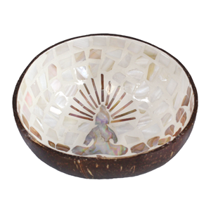 Bol en laque de noix de coco avec incrustation de nacre pour la décoration de la cuisine de la vaisselle du Vietnam - Product Image 2