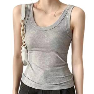 Camiseta sin mangas de Fitness con cuello Halter para mujer, camisola de punto Sexy, tirantes anchos, encaje, Color sólido, chaleco fresco transpirable para verano - Product Image 4