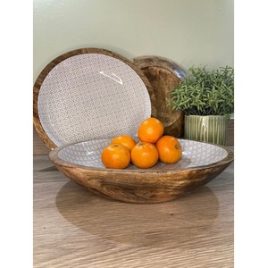 <b>Cheap</b> Price Handmade Enamel Decorative Wooden Salad Bowl With Server <b>Set</b> Customizable for Multipurpose Use - Product Image 5