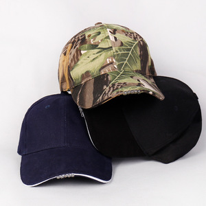 5 gorra de béisbol LED con linterna alimentada por batería ajustable camuflaje pesca y sombrero de camping gorra deportiva personalizada - Product Image 4