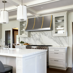 เครื่องดูดควันติดผนังสแตนเลส/ทองเหลืองแบบโค้งด้านหน้าสำหรับห้องครัววิลล่า - Product Image 6