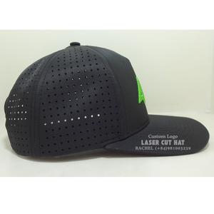 Chapeaux découpés au Laser de haute qualité 5 panneaux Logo brodé 3D trou étanche perforé structuré fermeture réglable usine du Vietnam - Product Image 4