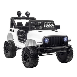 HOMCOM Voiture électrique tout-terrain pour enfants avec télécommande et 2 vitesses, 100x65x72 cm, blanc - Product Image 1