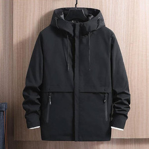 Veste coupe-vent d'hiver en toile pour hommes et femmes, coupe-vent de pêche à séchage rapide avec capuche à col montant, imperméable et respirant sur le devant, vente en gros - Product Image 2