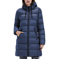 Doudoune Longue pour Femme, Manteau d'Hiver Chaud et Léger à Capuche Mi-long