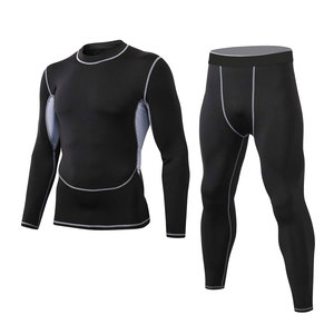 2 Pieces Sportswear <b>Compression</b> Set Wholesale <b>Men</b> Running Training <b>Tights</b> <b>Compression</b> Fitness Suit <b>Men</b> <b>Compression</b> Suits - Product Image 1